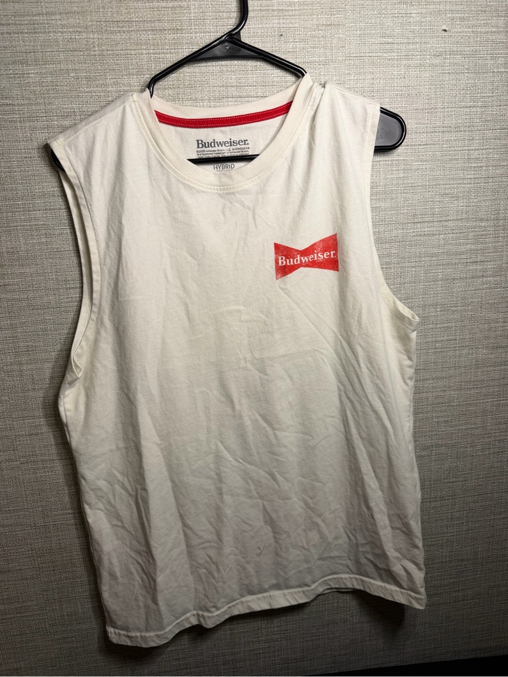 Budweiser White Tank Top with Red Logo